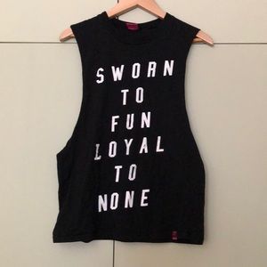 Married to the Mob Black Muscle Tank FINAL SALE